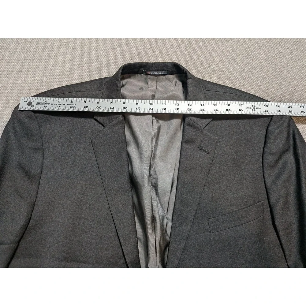 Hart Schaffner Marx Men's Blazer Charcoal Gray Wool Union USA Made Vintage